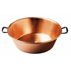 Bassine à confiture 40 cm martelee induction cuivre massif 