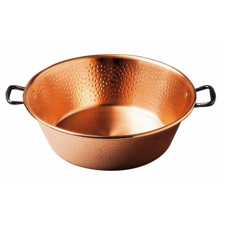 Bassine à confiture 40 cm martelee induction cuivre massif 