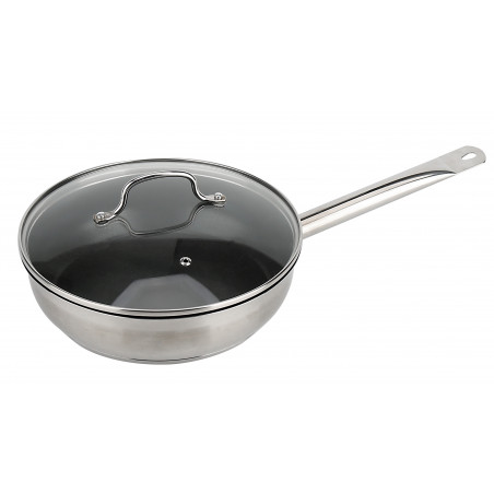 Sauteuse avec couvercle gastronomie en inox 24 cm 