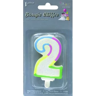 Bougie chiffre pailletee n°2