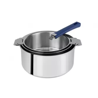 Série 3 Casseroles amovibles mutine + 1 Poignée Bleu
