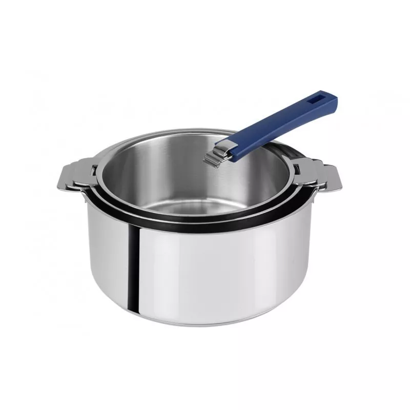 Série 3 Casseroles amovibles mutine + 1 Poignée Bleu