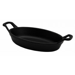 Plat ovale empilable en fonte noir mat 21 cm 