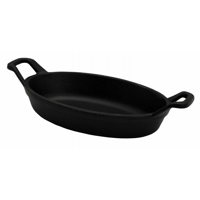 Plat ovale empilable en fonte noir mat 21 cm 