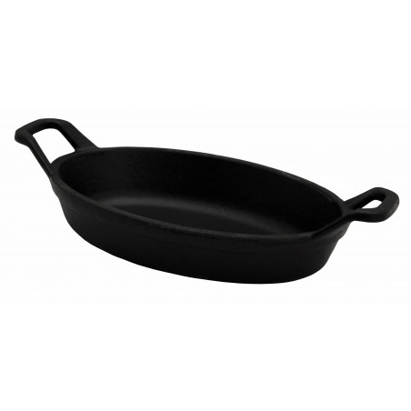 Plat ovale empilable en fonte noir mat 21 cm 