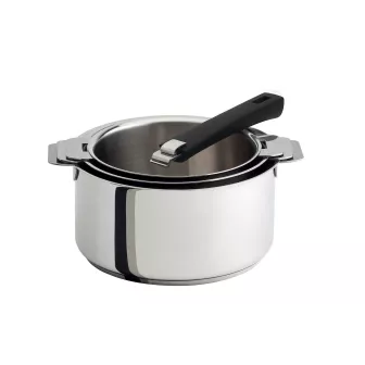 Série 3 Casseroles amovibles mutine + 1 Poignée Noir