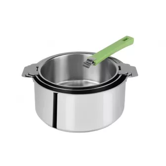 Série 3 Casseroles amovibles mutine + 1 Poignée Vert