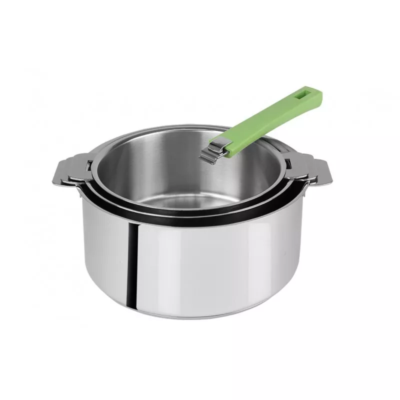 Série 3 Casseroles amovibles mutine + 1 Poignée Vert