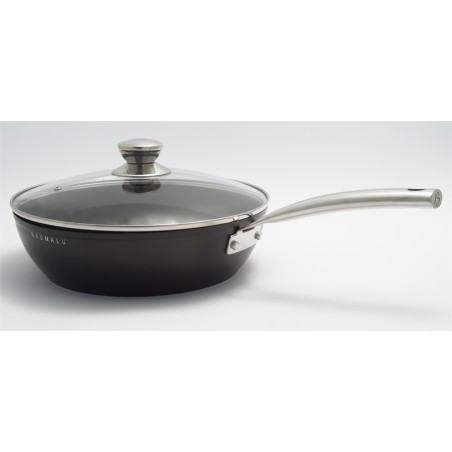 Sauteuse 24 alu forge black+ couv v  