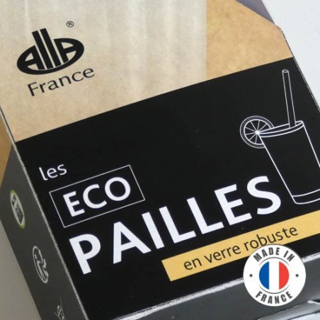 Pailles en verre 7.5mm  boite de 10  