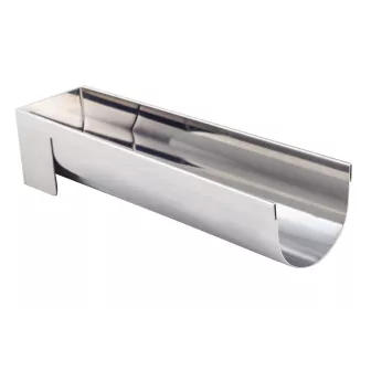 Gouttière à bûche inox démontable 30x8 cm ronde avec embouts amovibles