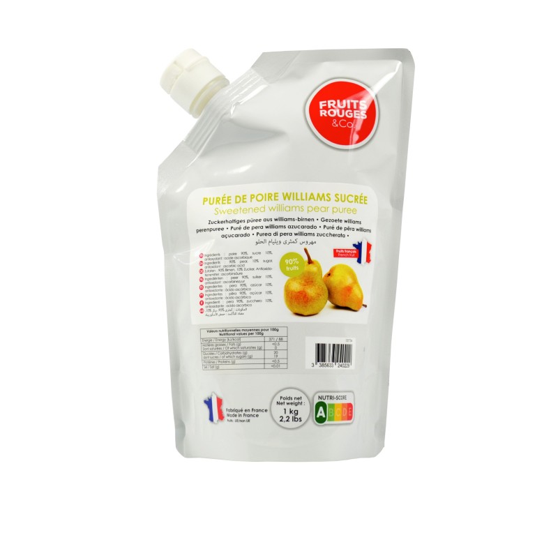 Purée de poire williams sucrée 10% aseptique 1kg 