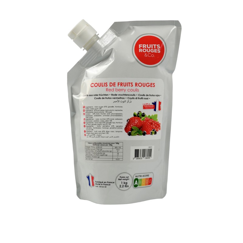 Purée de fruit rouge sucre 10% aseptique 1kg 