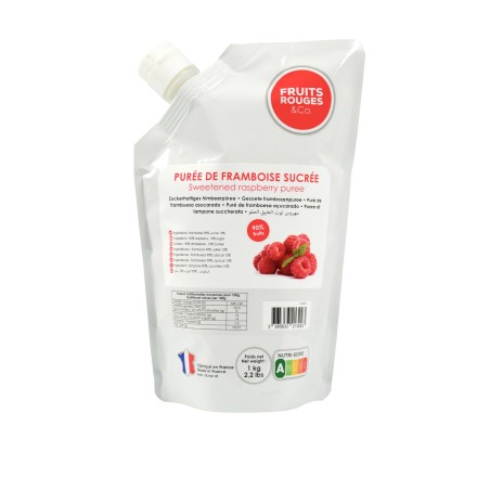 Purée de framboise sucre 10% aseptique 1kg 