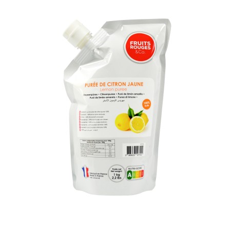 Purée de citron jaune 100% fruit  aseptique 1kg 