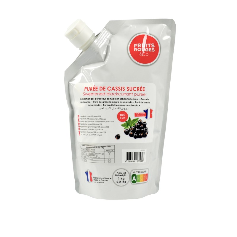 Purée de cassis sucre 10% aseptique 1kg 