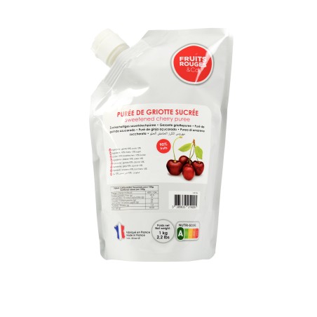 Purée de griotte sucre 10% aseptique 1kg 