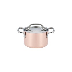 Faitout avec couvercle allure cuivre inox 