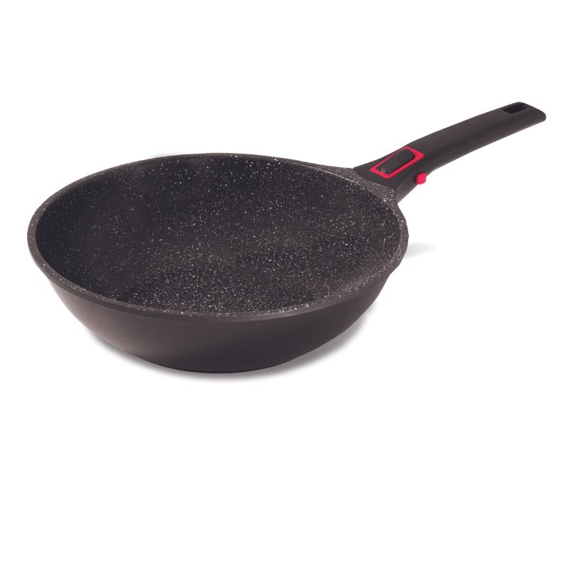 Poêle wok 28 cm en fonte d'aluminium granit pro 