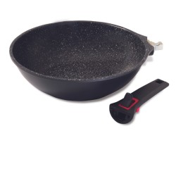 Poêle wok 28 cm en fonte d'aluminium granit pro 