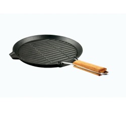 Grill rond en fonte 25,5 cm - manche retractable 