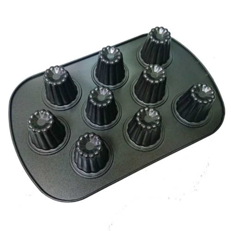 Plaque 9 cannelés 34x22x5,5 cm en acier revêtu sucre et gourmandise 