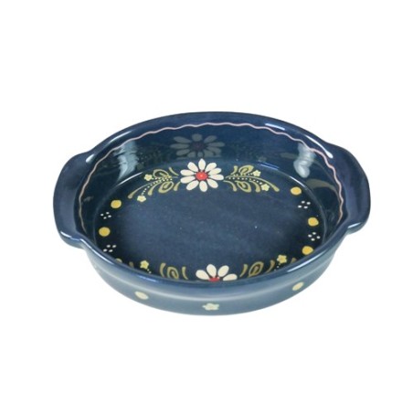 Plat ovale 2 bleu margerite 