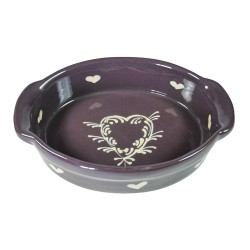 Plat ovale 2 aubergine coeur 