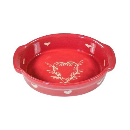 Plat ovale 2 rouge coeur 