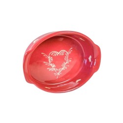 Plat ovale 2 rouge coeur 
