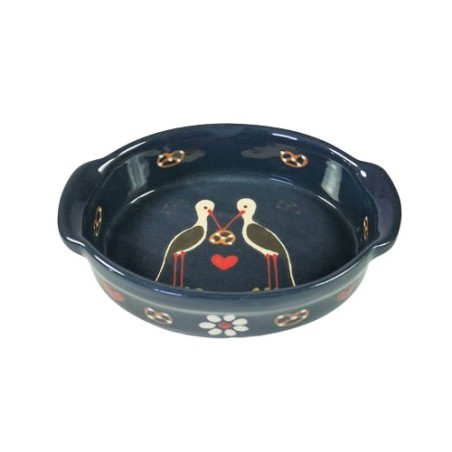Plat ovale 3 bleu cigogne 