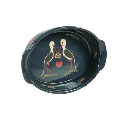 Plat ovale 3 bleu cigogne 