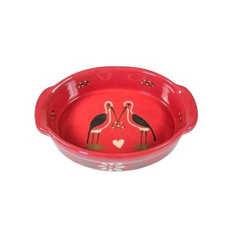 Plat ovale 3 rouge cigogne 