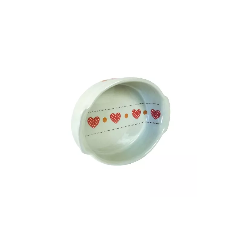 Plat ovale 3 gris ciel frise coeur 