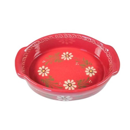 Plat ovale 3 rouge margerite 