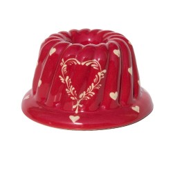 Kougelhopf N°2 de 12 cm Rouge Coeur - Poterie Alsacienne Siegfried