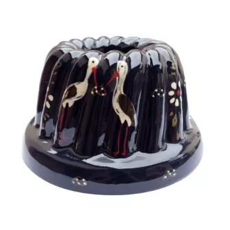 Kougelhopf N°3 de 14 cm Bleu Cigogne - Poterie Alsacienne Siegfried