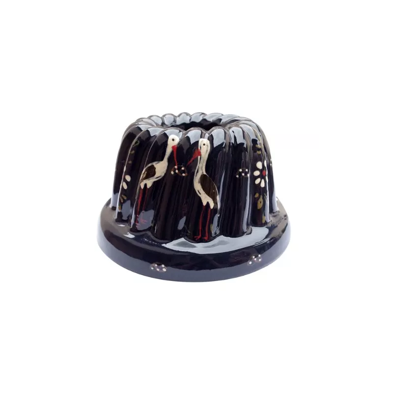 Kougelhopf N°3 de 14 cm Bleu Cigogne - Poterie Alsacienne Siegfried