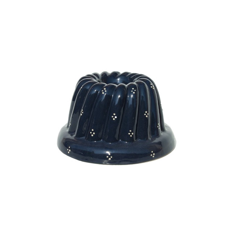 Kougelhopf N°7 de 22 cm Bleu 4 Points  - Poterie Alsacienne Siegfried