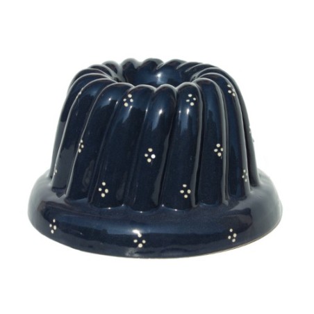 Kougelhopf N°7 de 22 cm Bleu 4 Points - Poterie Alsacienne Siegfried