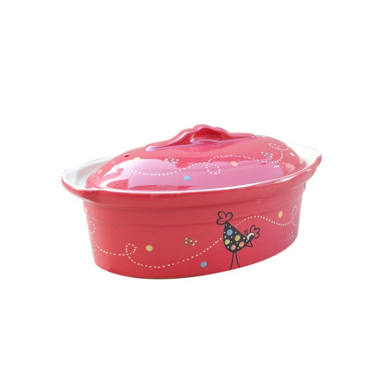 Terrine ovale 1 rouge cocotte 