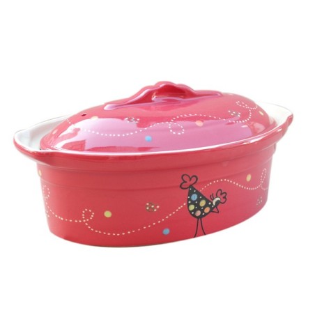 Terrine ovale 1 rouge cocotte 