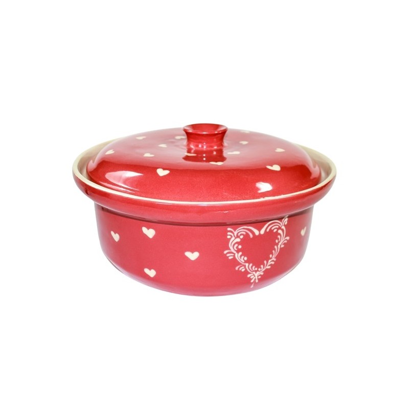 Terrrine ronde 23 rouge coeur 