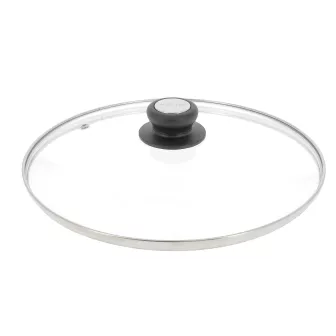 Couvercle verre 20 cm avec bouton inox bakélite