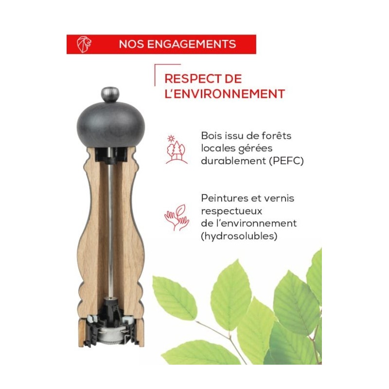 Moulin Poivre 15 Cm Bois Naturel 