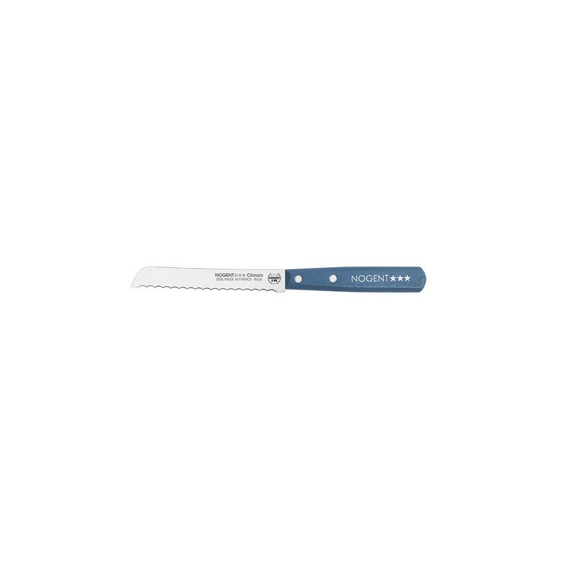 Couteau pain 11 cm crantee bleu paon 