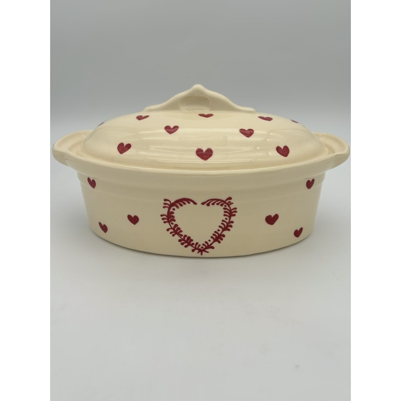 Terrine Ovale N°5 de 42 cm Nature Coeur Rouge 