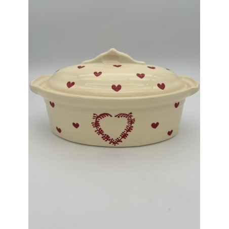 Terrine Ovale N°5 de 42 cm Nature Coeur Rouge 