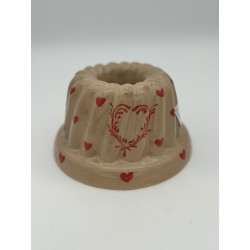 Kougelhopf N°7 de 22 cm Taupe Coeur - Poterie Alsacienne Siegfried