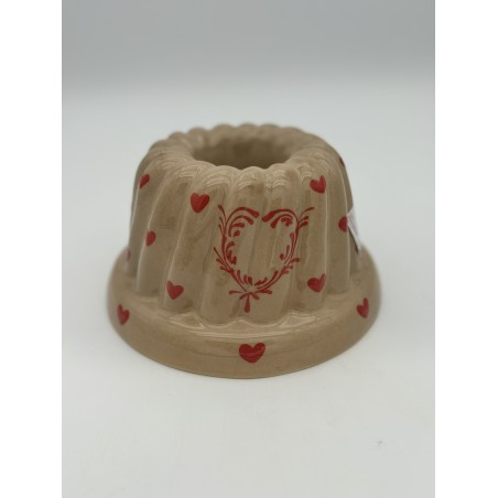 Kougelhopf N°7 de 22 cm Taupe Coeur - Poterie Alsacienne Siegfried